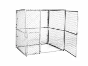 kennel animal enclosure rental - cal-state site services - angled view door open