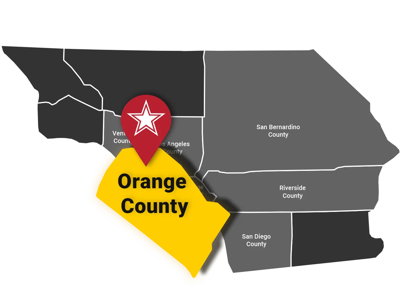 map outline of orange county service area for cal-state site services